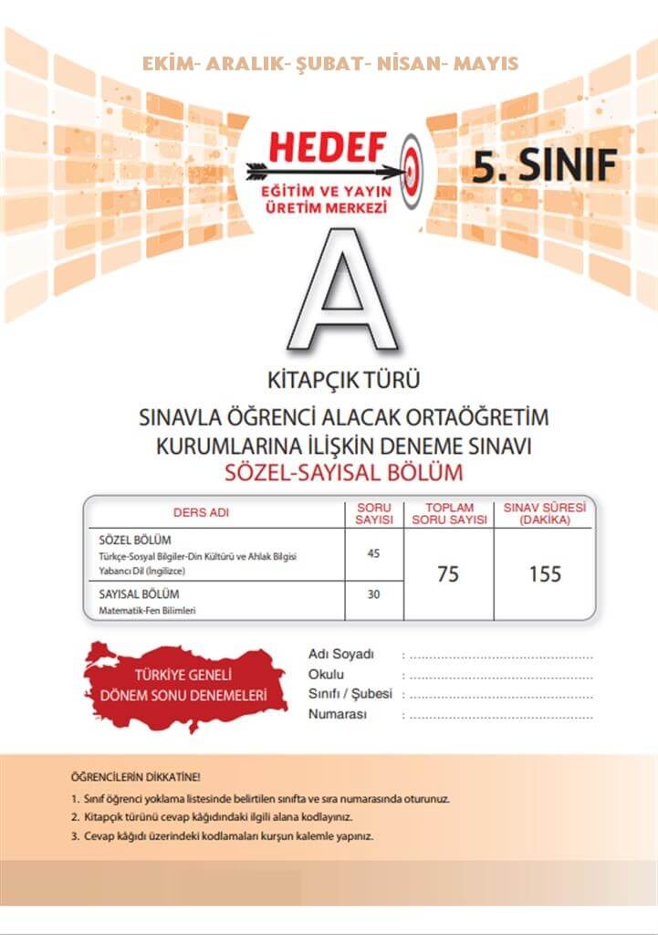 5. Sınıf Hedef Denemeleri 1-4