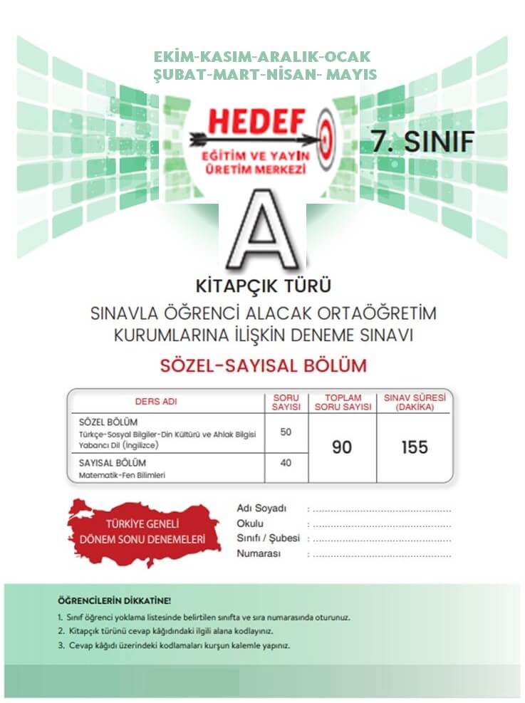 7. Sınıf Hedef Denemeleri 1-5