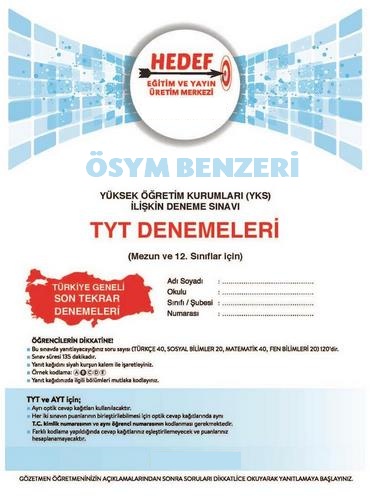 TYT  Hedef Başarı Denemeleri 1-10