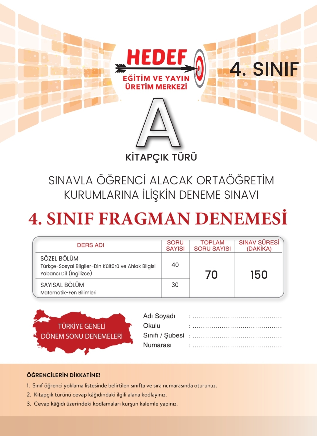 4. Sınıf Hedef Denemeleri